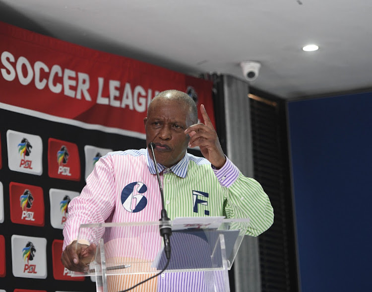 PSL Chairman Dr Irvin Khoza during the 2022 Dstv Compact Cup Press Conference on the 05 January 2022 at PSL Offices.