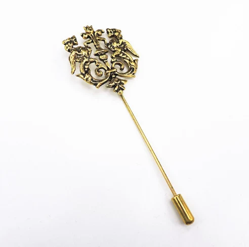 Broche coreano retrô Leão Duplo, Broche de uma palavra, Pino de gênero original para terno ou camisa. Sofisticação.