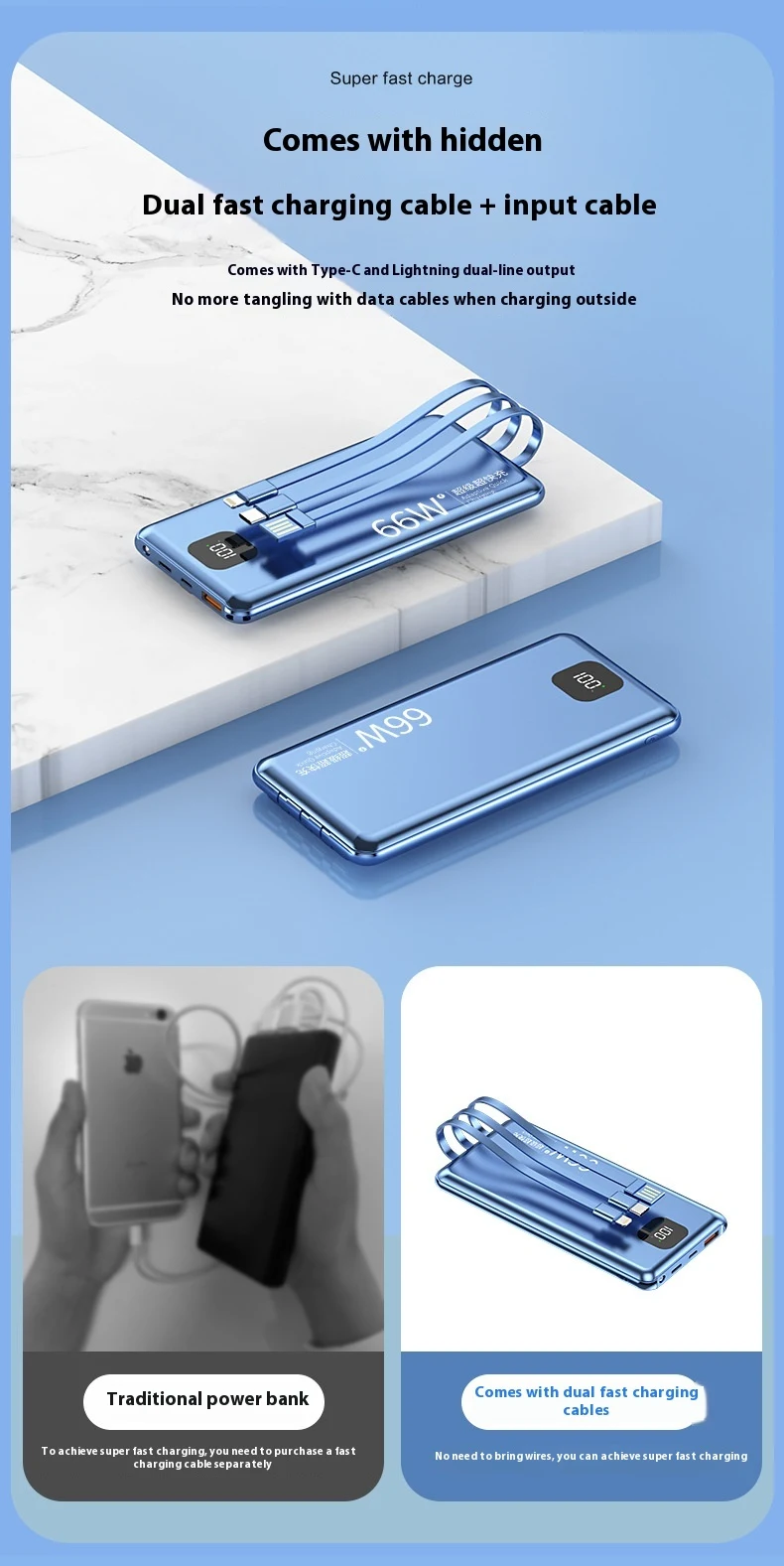 Title 3, Carregador Portátil PD66W 20000mAh de Carga Ráp...