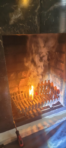Smoke test on an open fire after sweeping
