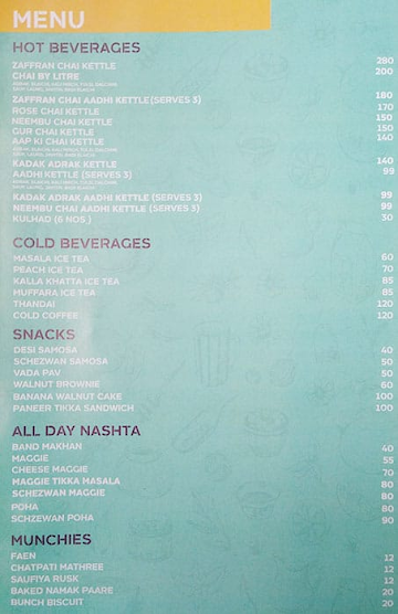 Chai Peeni Hai menu 