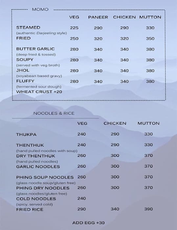 Darjeeling Steamers menu 