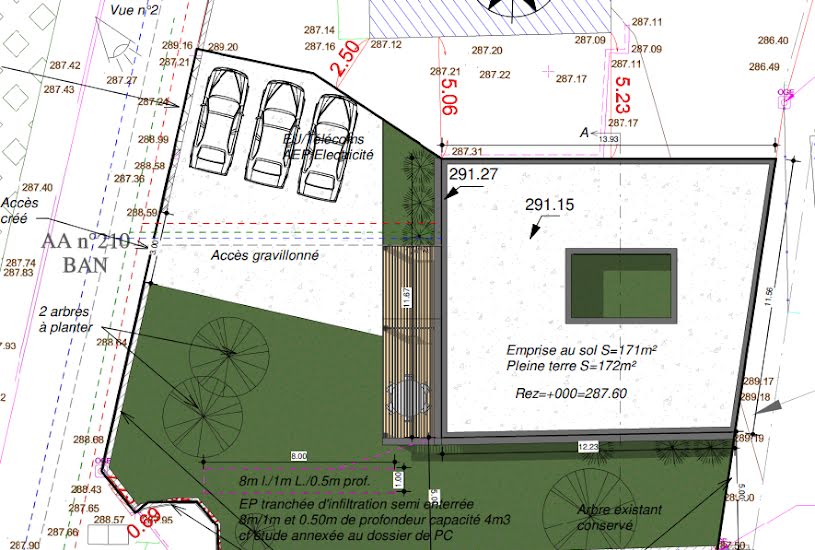  Vente Terrain à bâtir - 450m² à La Tour-de-Salvagny (69890) 