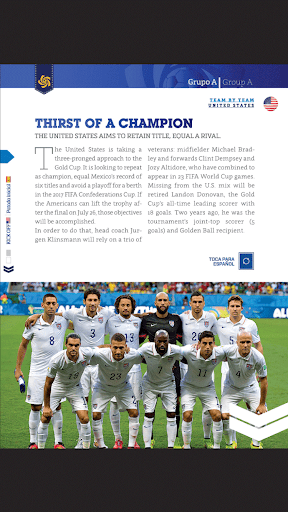 CONCACAF GOLD CUP´15 Program