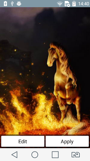 Horse on fire live wallpaper