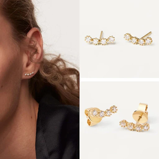 Title 3, Schlichte Ohrstecker aus Zirkonia im europäisch...