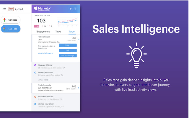 Marketo Sales chrome extension