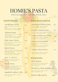 Homie's Pasta menu 1