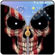 USA Skull Zipper Lock Screen  Icon