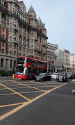 A hallmark London red double-decker bus.
