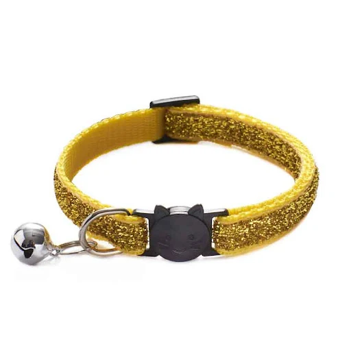 Necklaces For Cats Collar Kitten Gatos Accesorios Dog Collar Glitter Cat Safety Easy Wear Buckle Patch Cloth Bell Sequin