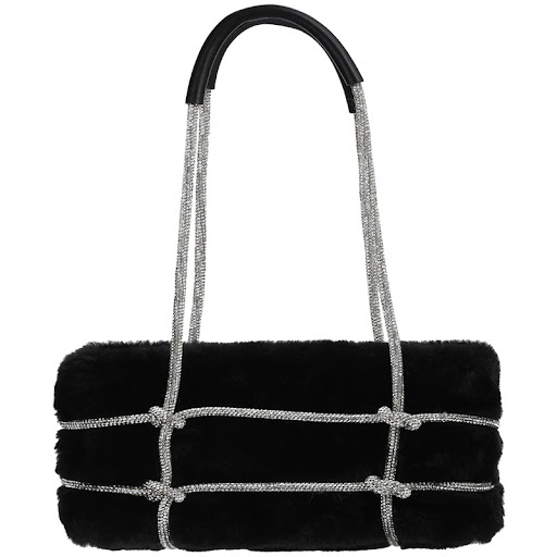 Title 5, Rhinestone Chain Plush Underarm Shoulder Bag, s...
