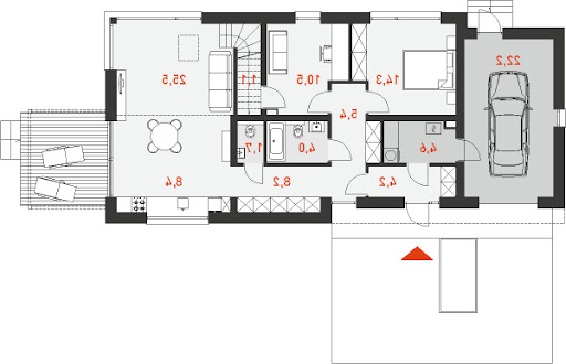 Radosny 5 - Rzut parteru