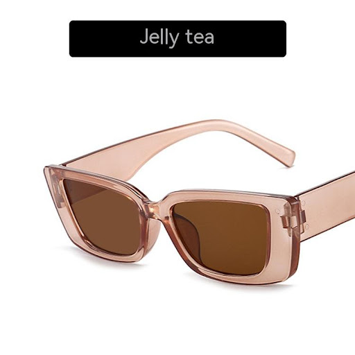 Title 5, Jelly Color Square Sunglasses with Concave Shap...