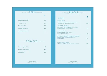 Blueline - The Promenade menu 