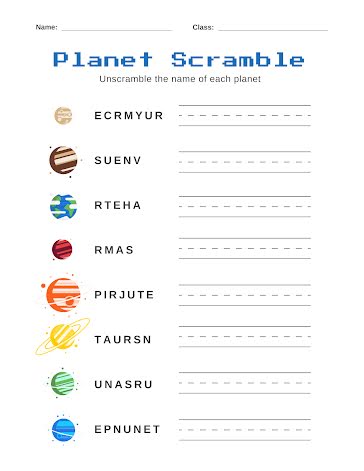 Planet Scramble - COVID-19 template