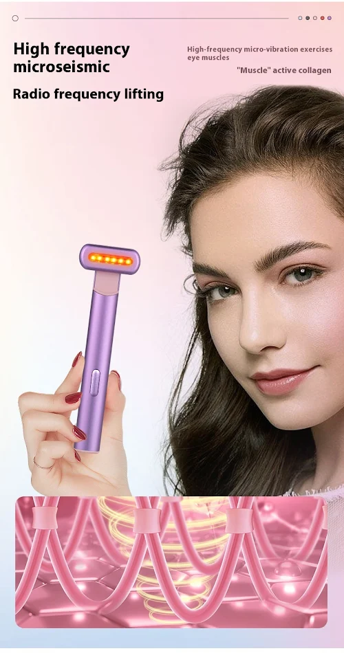 Elektrisch Oogverfraaiingsinstrument tegen rimpels, donkere kringen en fijne lijntjes. Oogmassage-pen voor stralende ogen.