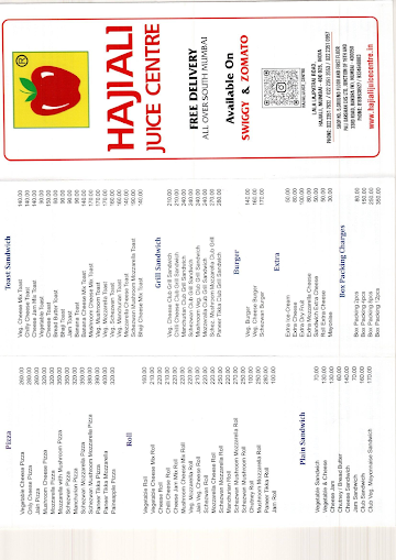 Haji Ali Juice Centre menu 