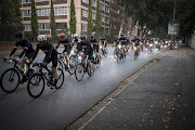 Cyclists head for the Otto family home in Oaklands to pay their respects following the death of Alex Otto.