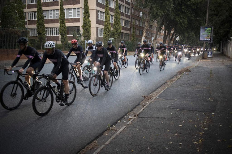 Cyclists head for the Otto family home in Oaklands to pay their respects following the death of Alex Otto.