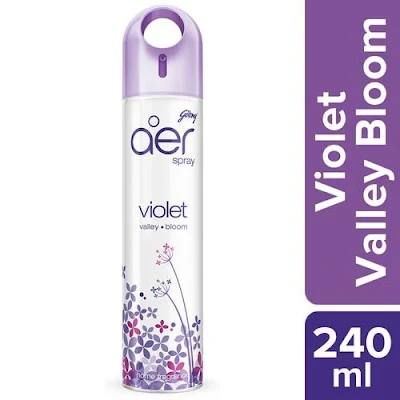 Godrej Aer Spray - Home & Office Air Freshener, Violet Valley Bloom - 240 ml