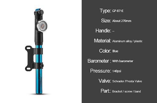 Title 4, High-pressure bicycle pump for fast and easy ti...