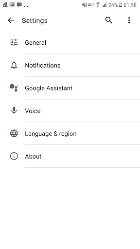 Screenshot Search Settings Shortcut