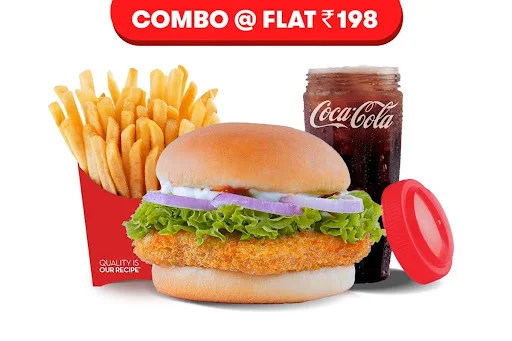 Veg Burger + Fries + Beverage Combo