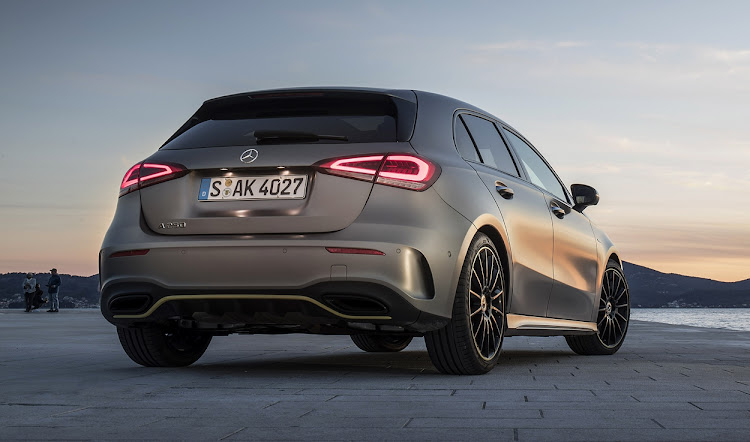 The rear of the Mercedes-Benz A250.