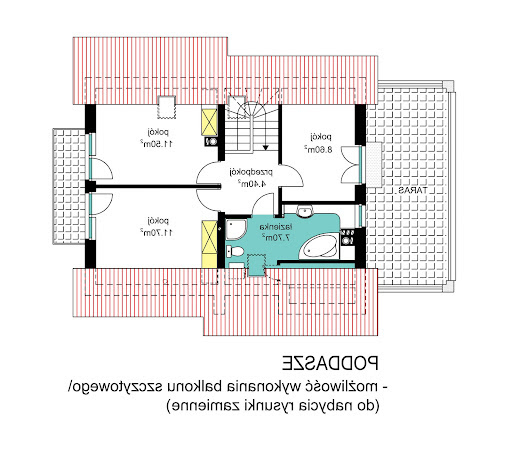 BW-36 wariant 2 (FL) - Rzut poddasza - propozycja adaptacji