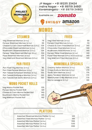 Project Momowala menu 