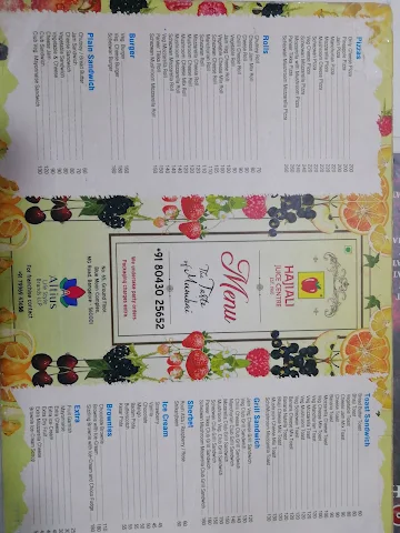 Haji Ali Juice Centre menu 