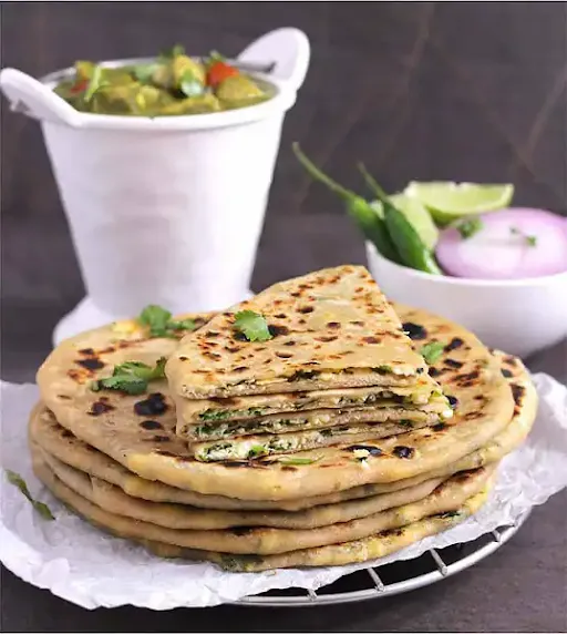 Matar Paneer Paratha - Jain