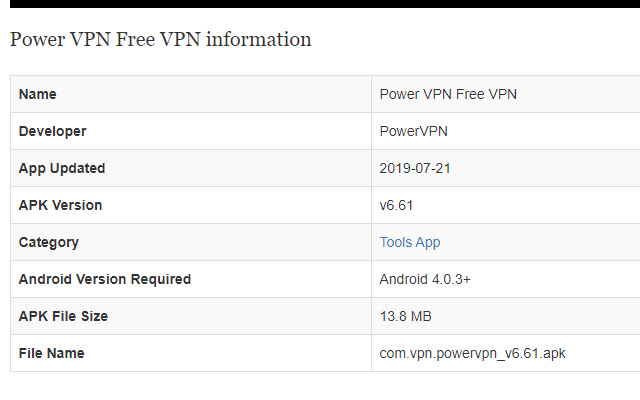 Power VPN For PC chrome extension