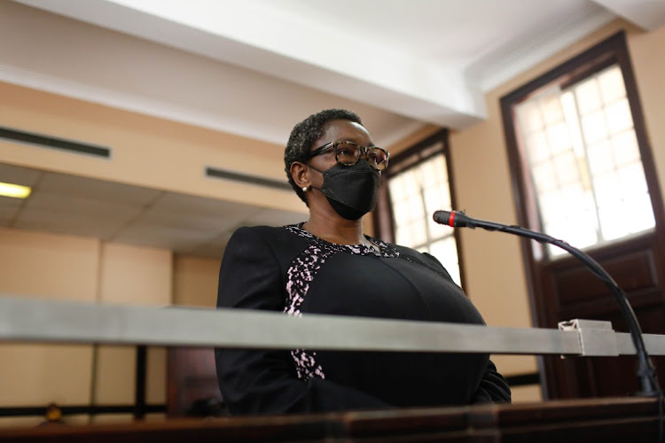 Former minister of social development Bathabile Dlamini in the dock at the Johannesburg magistrate's court, where she is facing perjury charges relating to her testimony during the inquiry into her role in the social grant crisis in 2017.