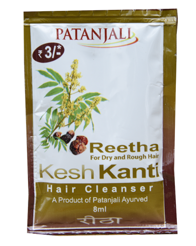 Patanjali Kesh Kanti Reetha Hair Cleanser (Pouch) - 8 gm