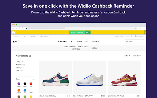 Widilo Cashback Reminder