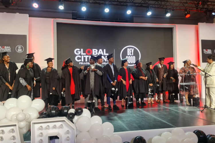 Fellows on the stage at the Global Citizen Fellowship Programme powered by BeyGOOD graduation ceremony this year.