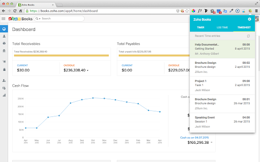 Zoho Books Timer