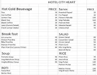 City Heart Restaurant menu 1
