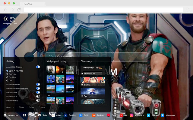 Thor: Ragnarok HD New Tab Movies Themes
