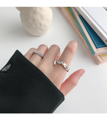 Title 7, S925 Sterling Silver Ring INS Simple All-match ...