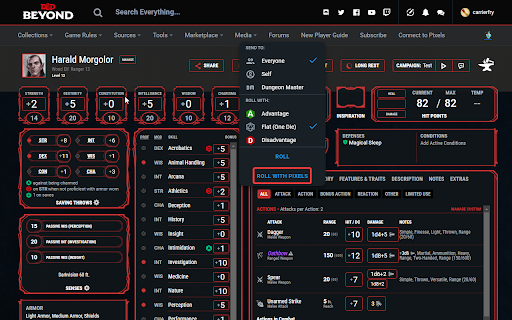 Pixels DnDBeyond Integration