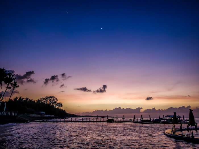 gorgeous sunset on nusa penida island