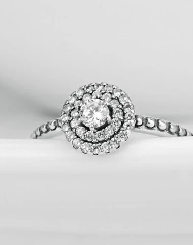 Anel de prata 925 com diamantes - 0