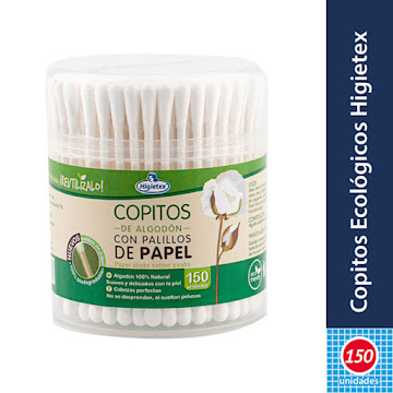 Copitos Higietex Hisopo Con Palillos De Papel x 150 und  