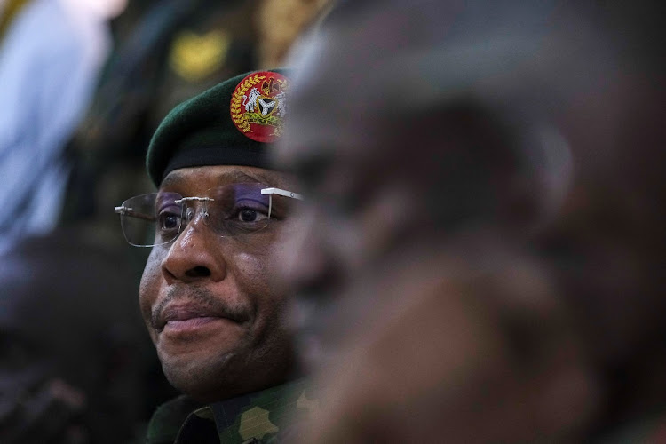 Military personnel attend a meeting with the Ecowas committee of chiefs of defence staff to discuss the deployment of its standby force in the Republic of Niger, in Accra, Ghana, on August 17 2023.