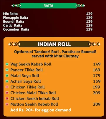 Indian Cravings menu 