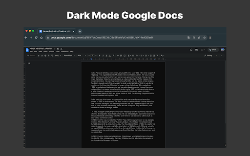 Modo oscuro Google Docs