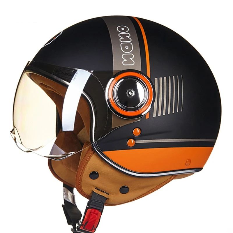 Lightweight semi-covered retro battery car half helmet for enhanced safety and comfort during your rides. Ideal for scoo
